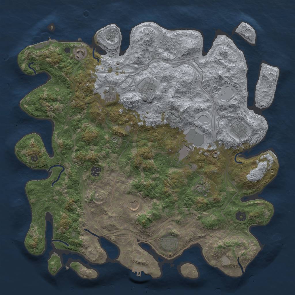 Rust Map: Procedural Map, Size: 4250, Seed: 50806, 19 Monuments