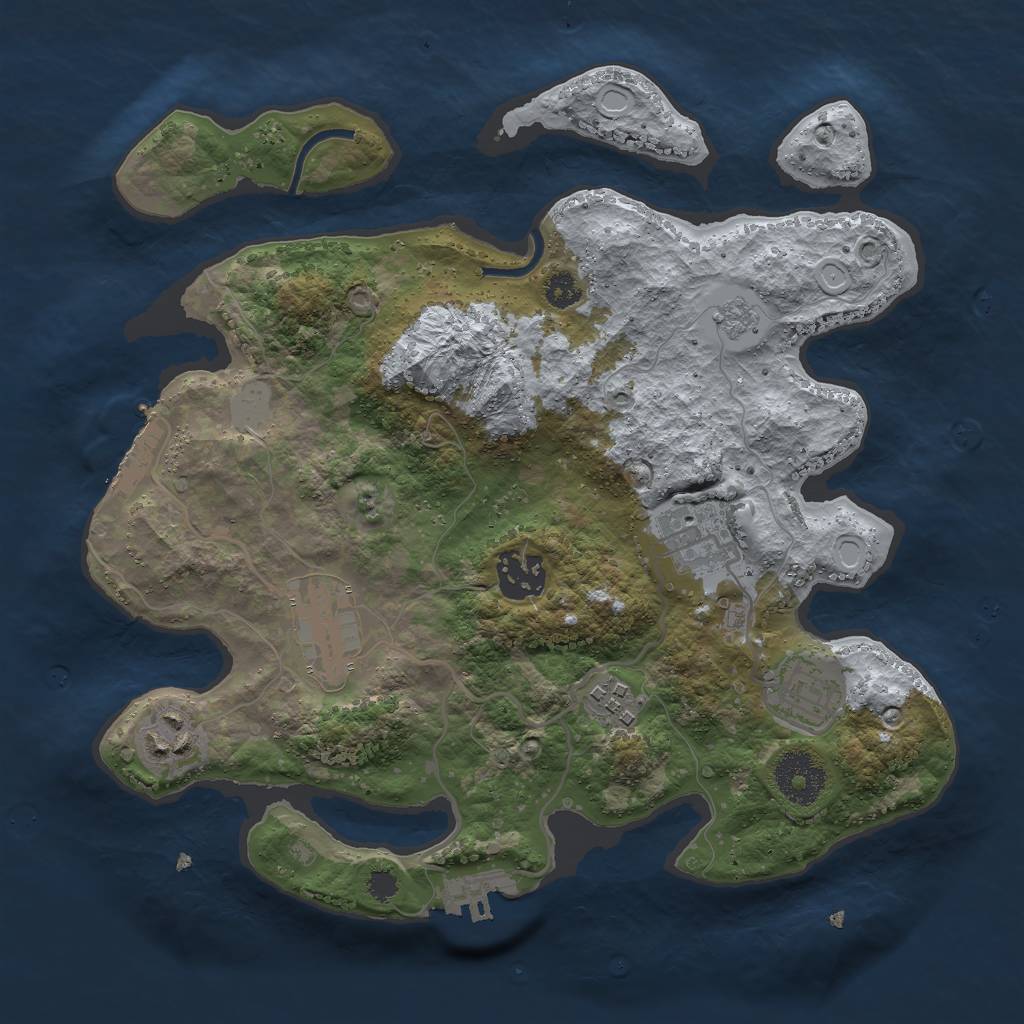 Rust Map: Procedural Map, Size: 3000, Seed: 75857, 14 Monuments
