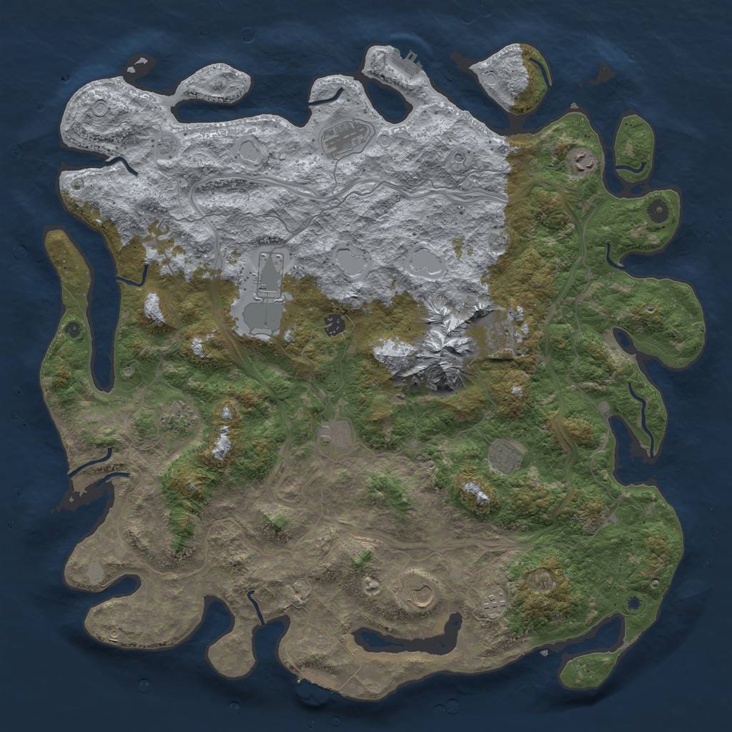 Rust Map: Procedural Map, Size: 5000, Seed: 275103482, 19 Monuments