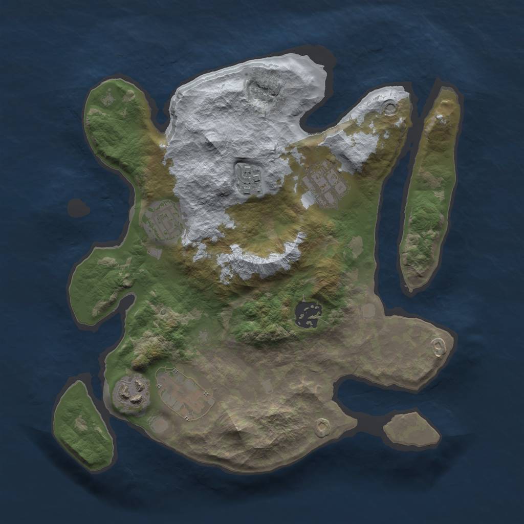 Rust Map: Barren, Size: 2800, Seed: 5, 8 Monuments