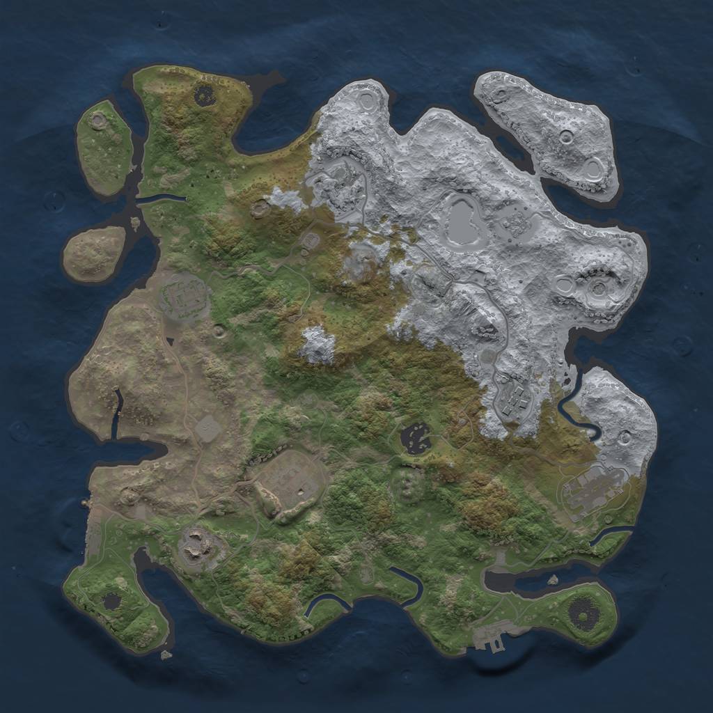 Rust Map: Procedural Map, Size: 3400, Seed: 657259, 16 Monuments