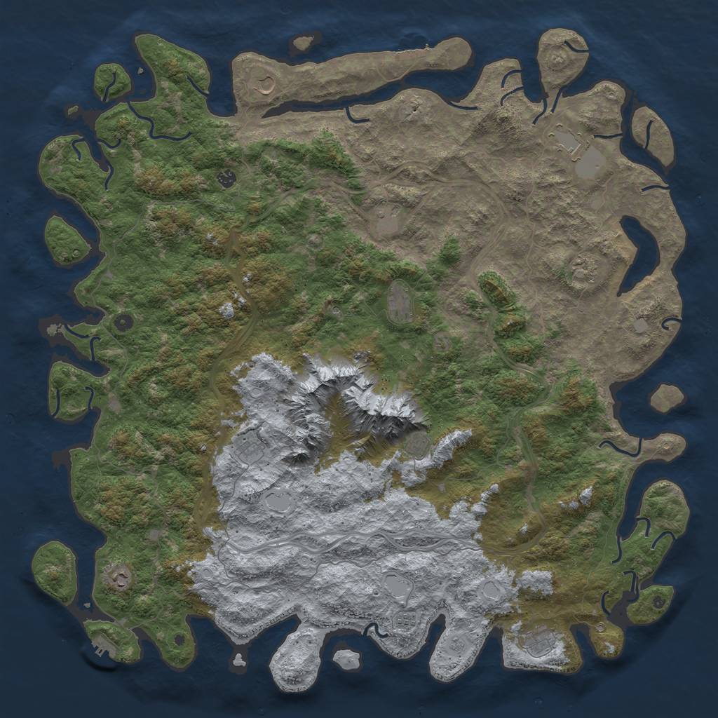 Rust Map: Procedural Map, Size: 6000, Seed: 3751, 20 Monuments