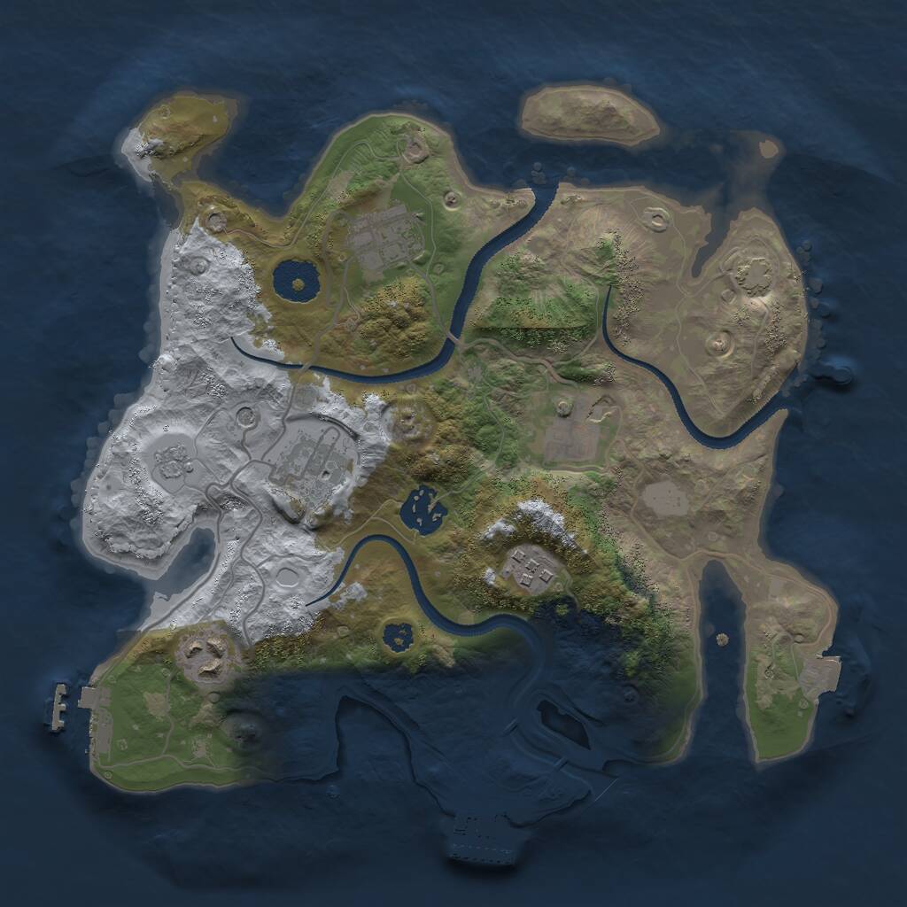 Rust Map: Procedural Map, Size: 3000, Seed: 1649352, 12 Monuments