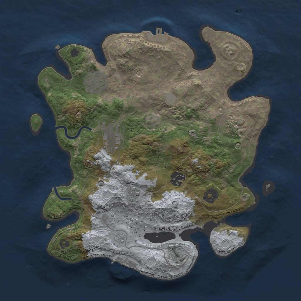 Rust Map: Procedural Map, Size: 3100, Seed: 21987, 14 Monuments