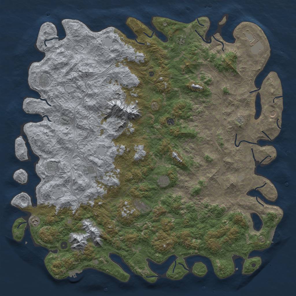 Rust Map: Procedural Map, Size: 6000, Seed: 11091980, 20 Monuments