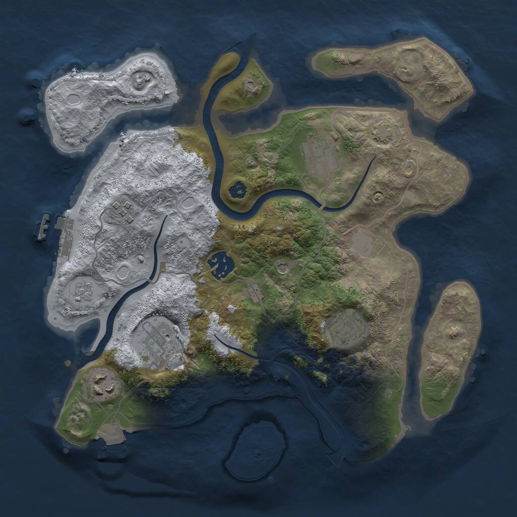 Rust Map: Procedural Map, Size: 3000, Seed: 1418422921, 11 Monuments