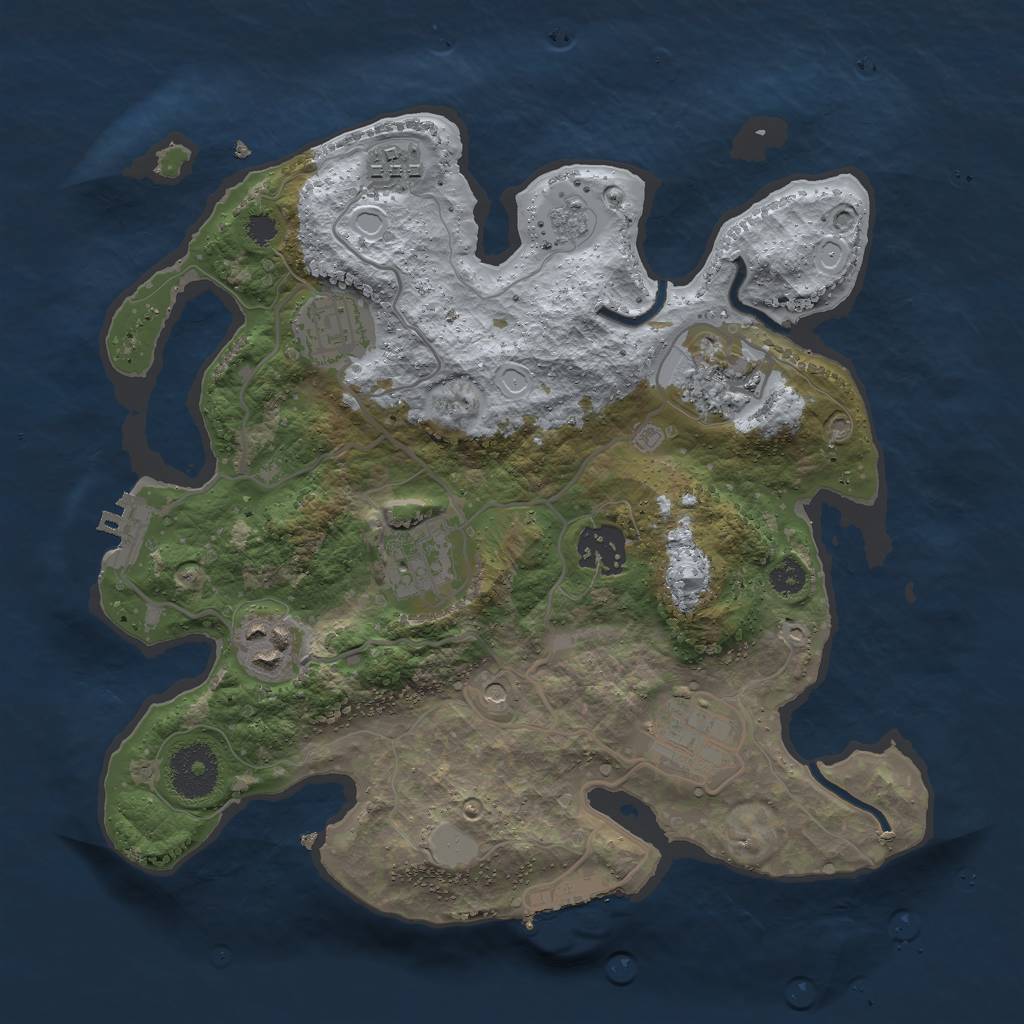 Rust Map: Procedural Map, Size: 3000, Seed: 7483562, 16 Monuments