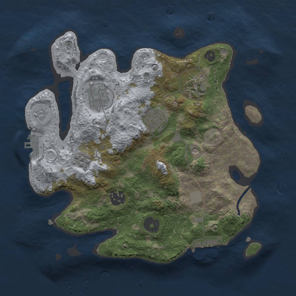 Rust Map: Procedural Map, Size: 2800, Seed: 58697807, 14 Monuments