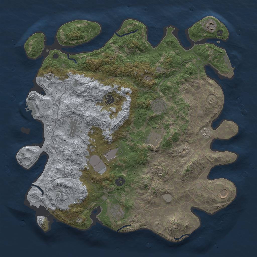 Rust Map: Procedural Map, Size: 4000, Seed: 11223344, 19 Monuments