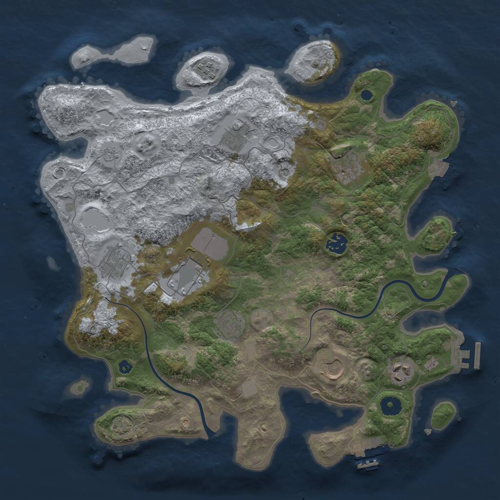 Rust Map: Procedural Map, Size: 3700, Seed: 629443597, 15 Monuments