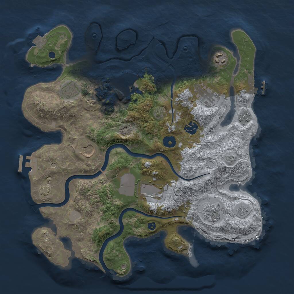 Rust Map: Procedural Map, Size: 3500, Seed: 829546, 15 Monuments