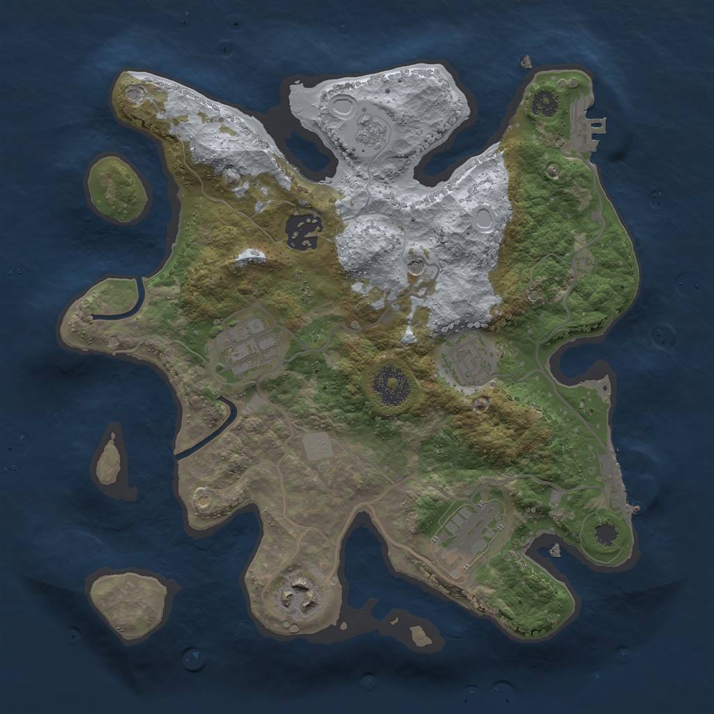 Rust Map: Procedural Map, Size: 2800, Seed: 65668401, 14 Monuments