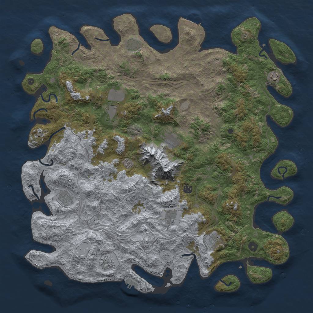 Rust Map: Procedural Map, Size: 5000, Seed: 96329214, 19 Monuments