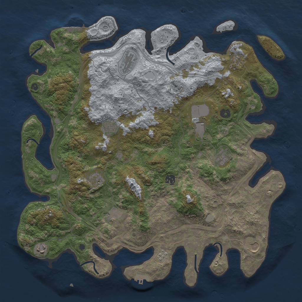 Rust Map: Procedural Map, Size: 4400, Seed: 4159426, 20 Monuments