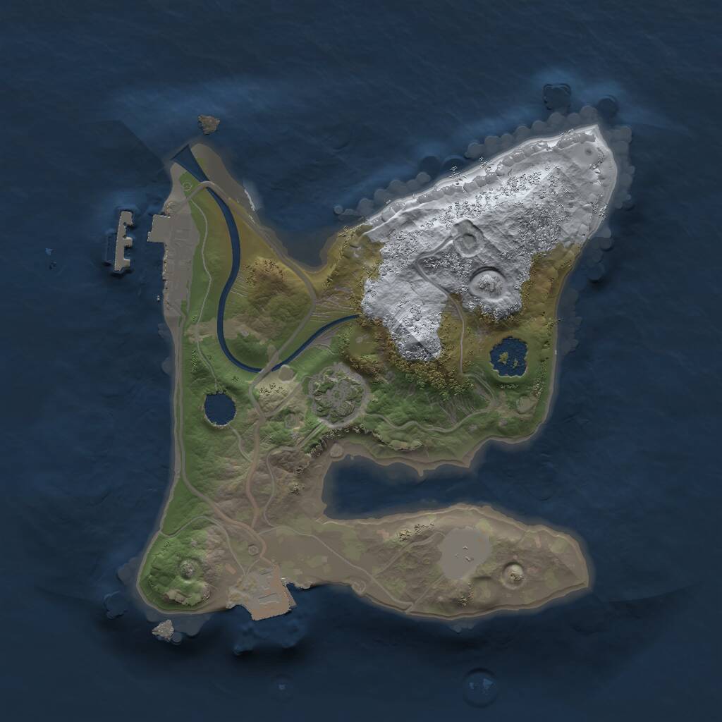 Rust Map: Procedural Map, Size: 1850, Seed: 1169514706, 3 Monuments