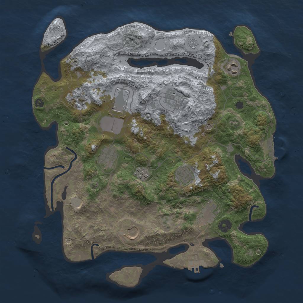 Rust Map: Procedural Map, Size: 3500, Seed: 1666309406, 18 Monuments