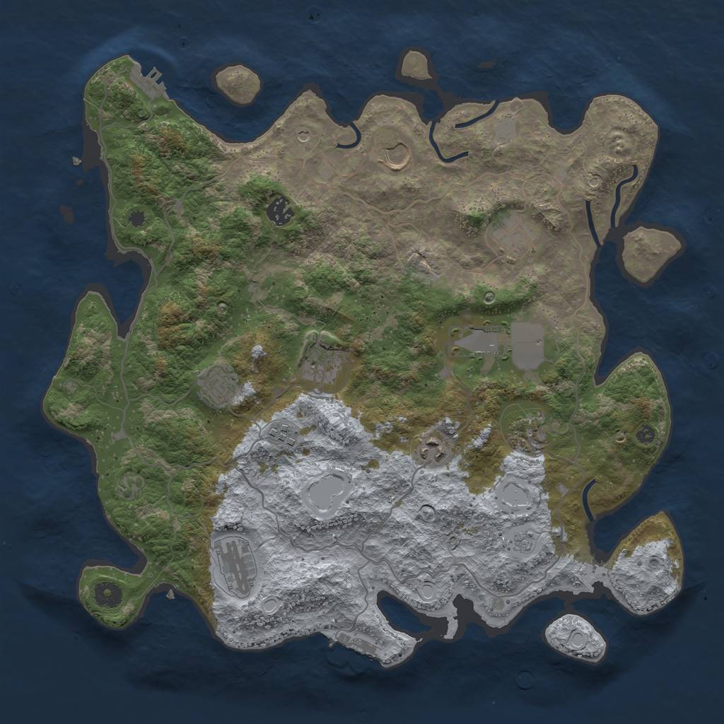 Rust Map: Procedural Map, Size: 4000, Seed: 1942026159, 19 Monuments