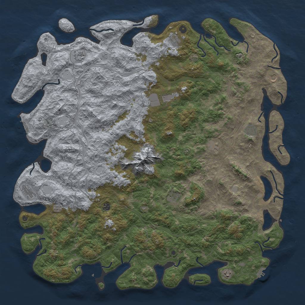 Rust Map: Procedural Map, Size: 6000, Seed: 177675301, 20 Monuments