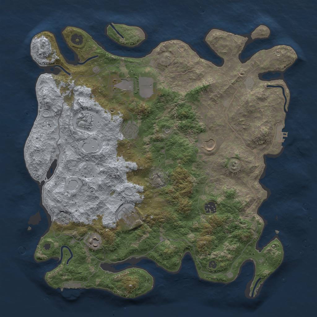Rust Map: Procedural Map, Size: 4000, Seed: 13363, 17 Monuments