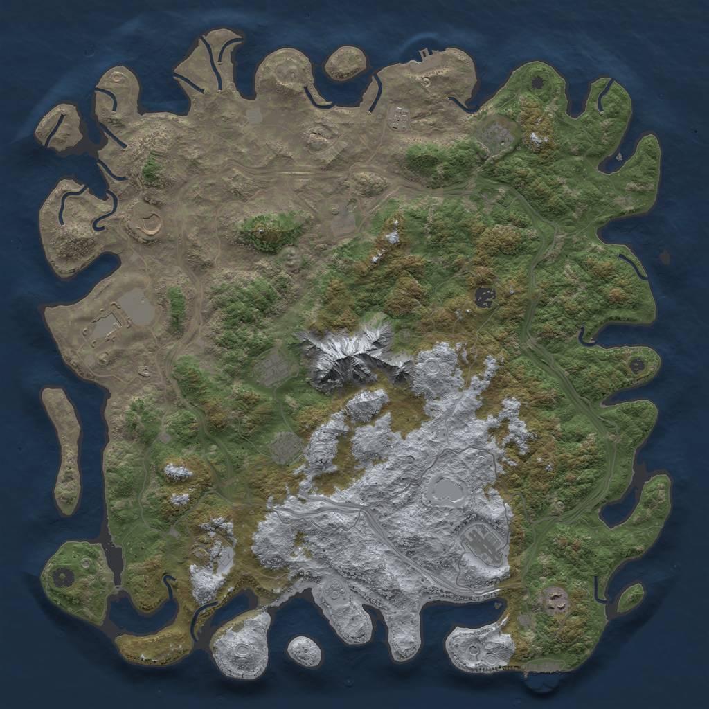 Rust Map: Procedural Map, Size: 5000, Seed: 335903806, 20 Monuments