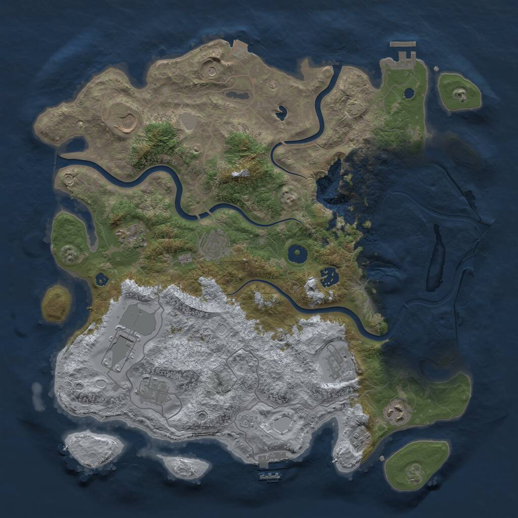 Rust Map: Procedural Map, Size: 4000, Seed: 1648192175, 15 Monuments