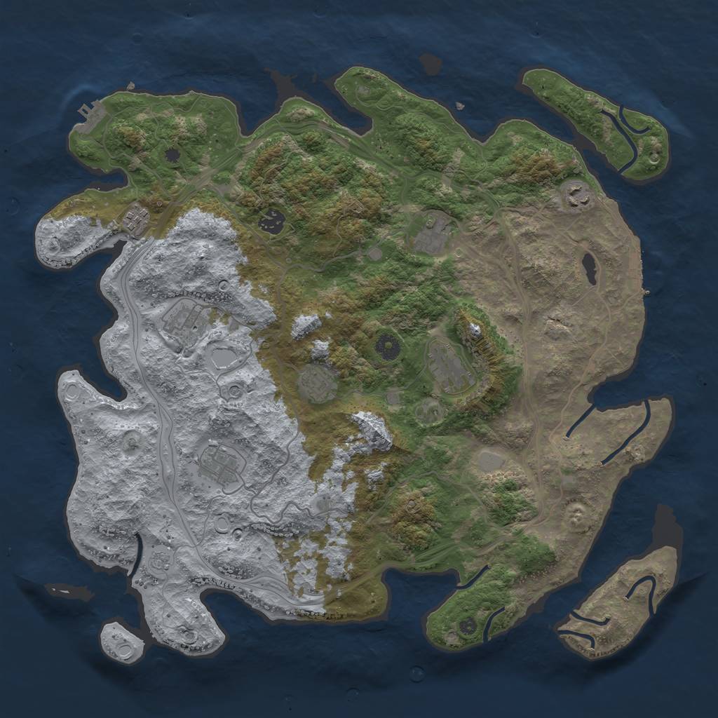 Rust Map: Procedural Map, Size: 4250, Seed: 424, 17 Monuments