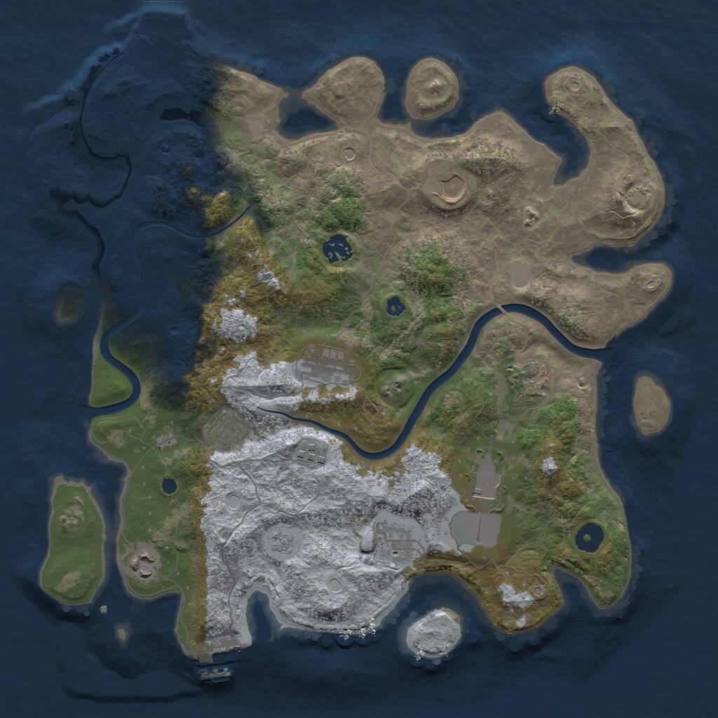Rust Map: Procedural Map, Size: 3800, Seed: 637182459, 15 Monuments