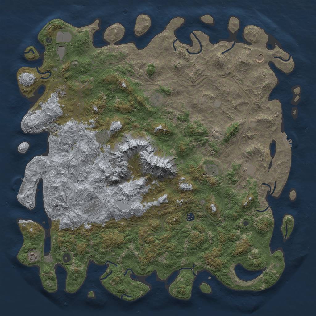 Rust Map: Procedural Map, Size: 5500, Seed: 638827533, 20 Monuments