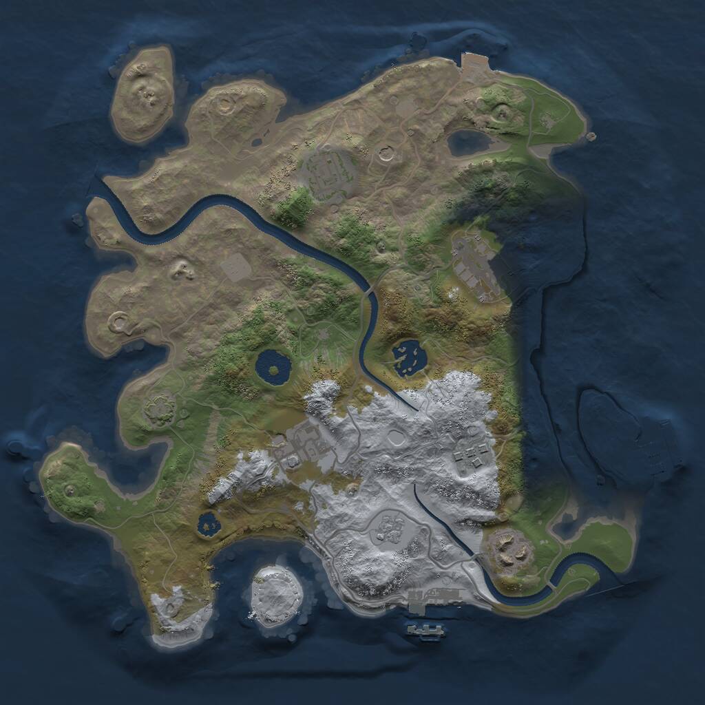 Rust Map: Procedural Map, Size: 3000, Seed: 581914, 12 Monuments