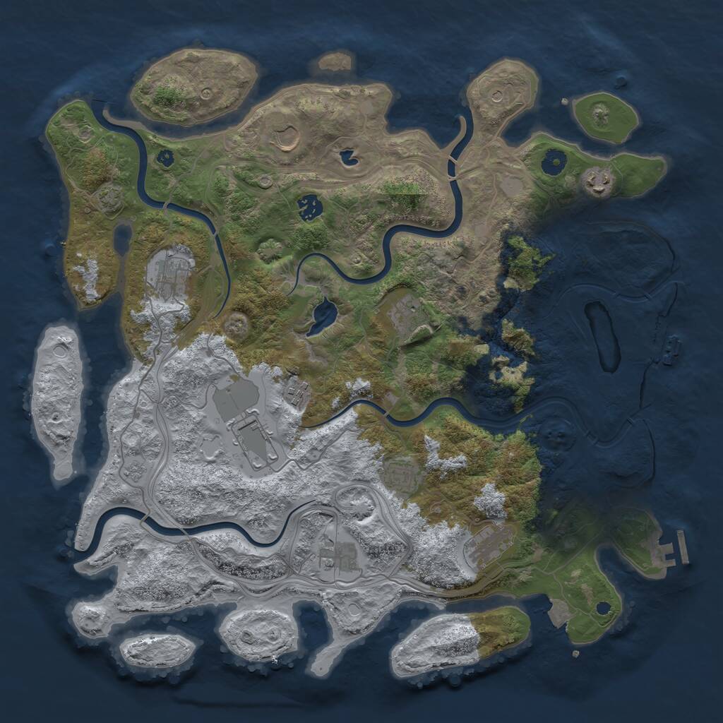 Rust Map: Procedural Map, Size: 4250, Seed: 16879382, 16 Monuments