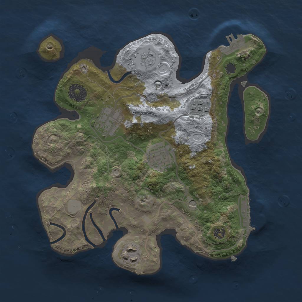 Rust Map: Procedural Map, Size: 2500, Seed: 173, 13 Monuments