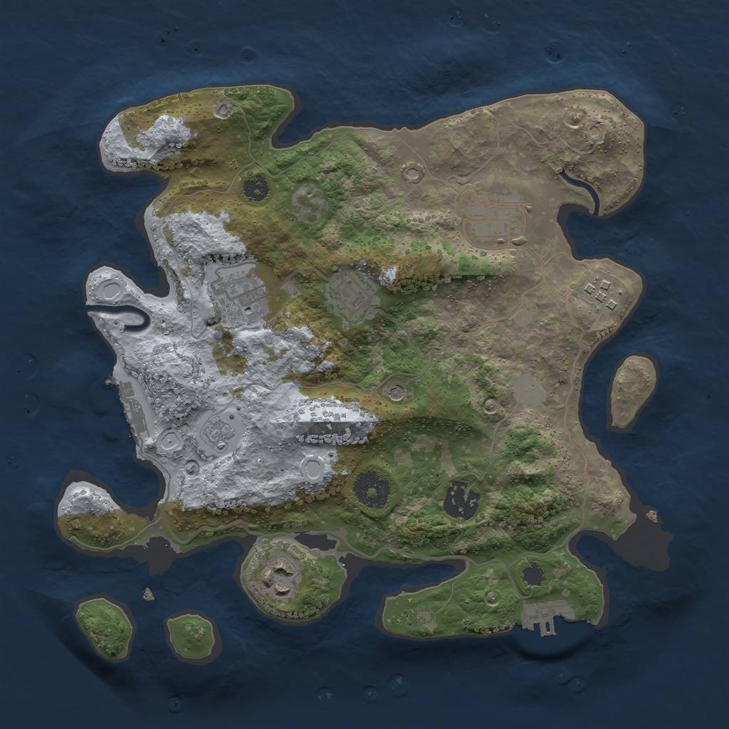 Rust Map: Procedural Map, Size: 3000, Seed: 428536, 15 Monuments