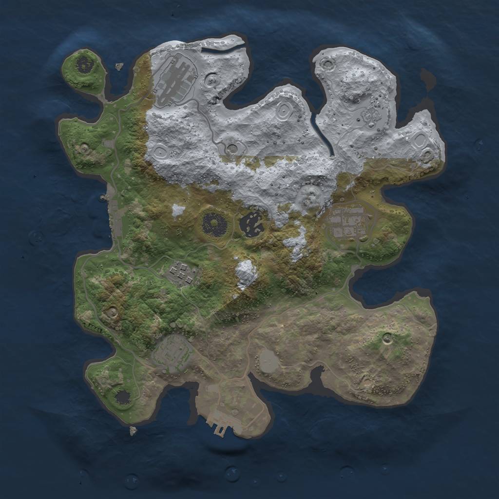 Rust Map: Procedural Map, Size: 3000, Seed: 832719, 14 Monuments