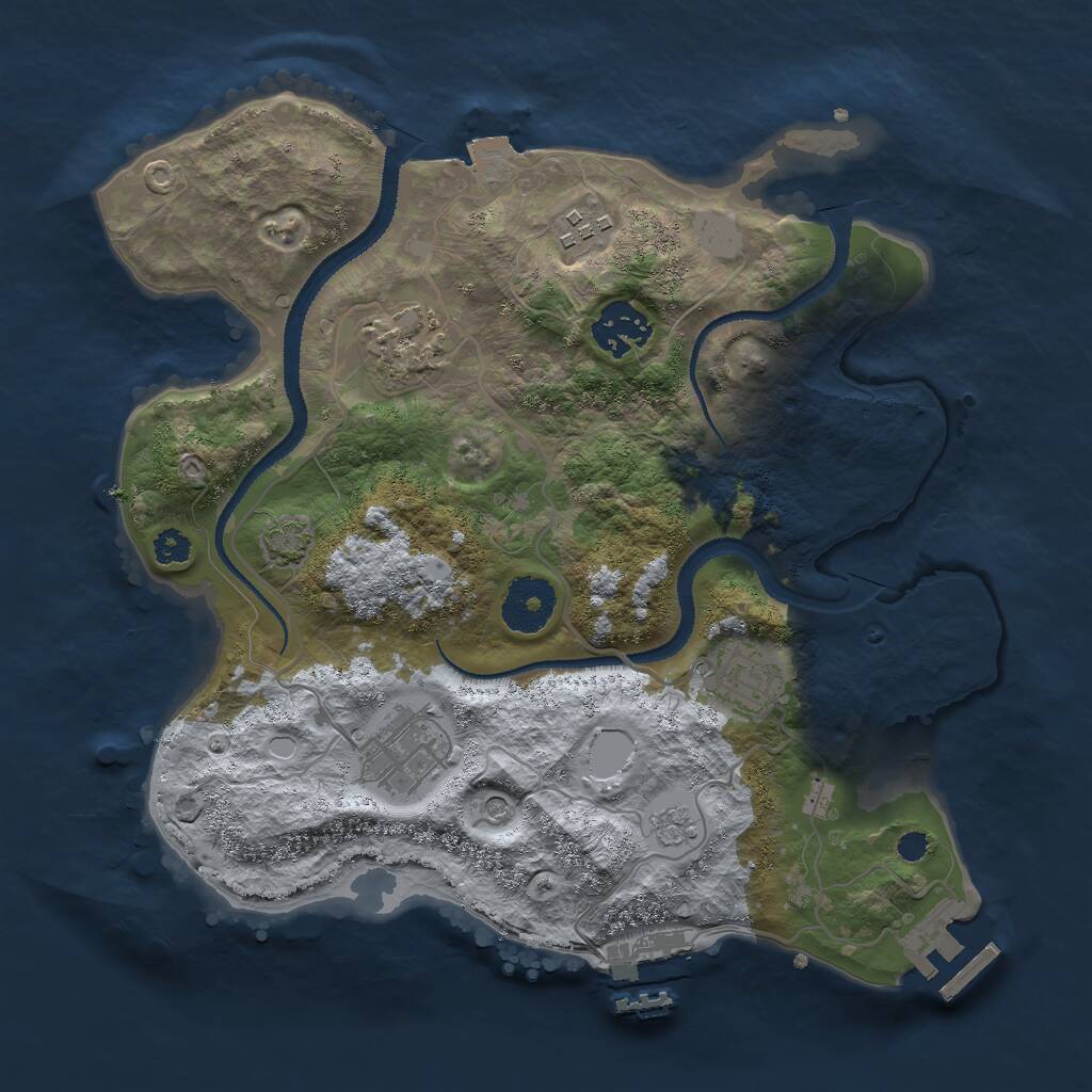 Rust Map: Procedural Map, Size: 3000, Seed: 136654, 11 Monuments