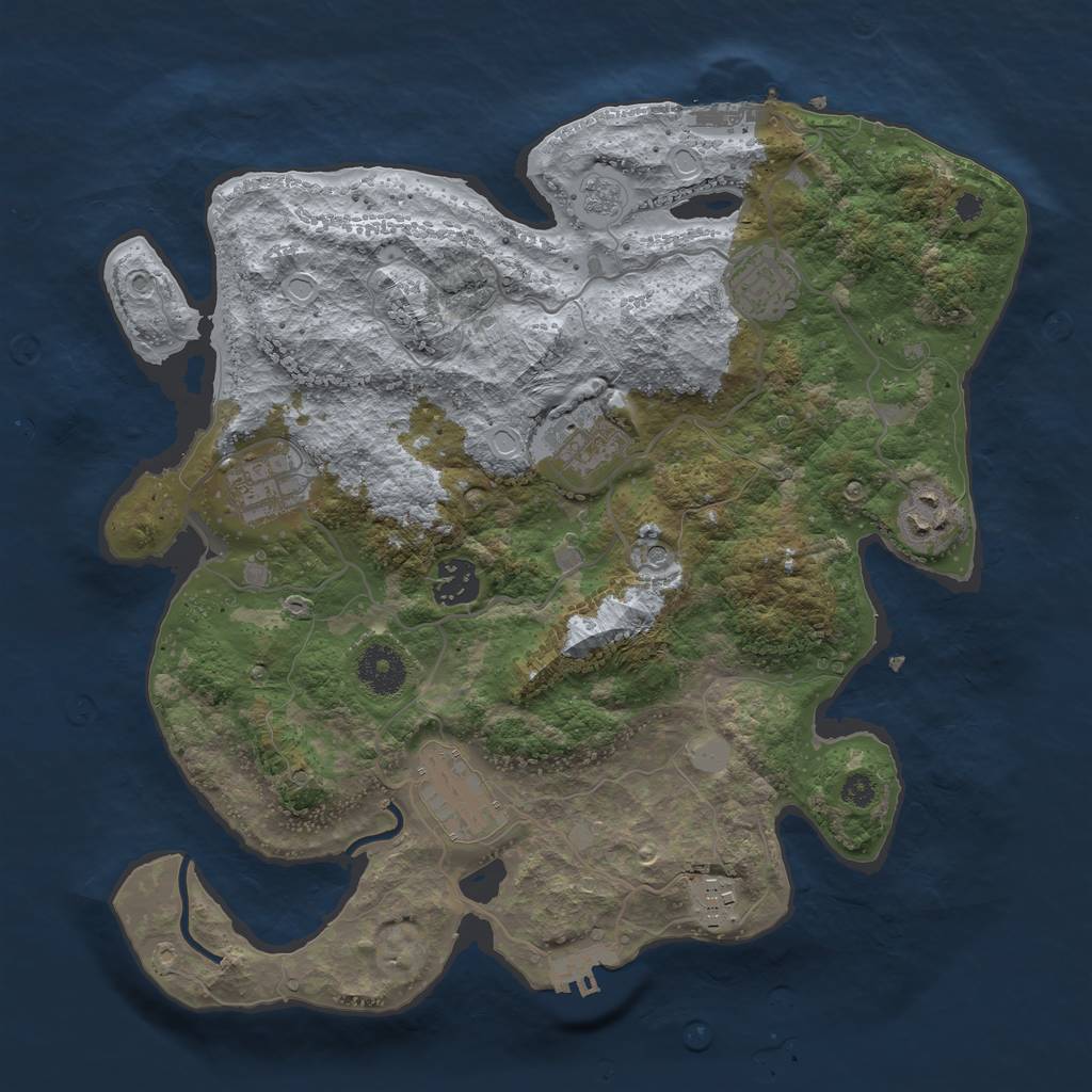 Rust Map: Procedural Map, Size: 3400, Seed: 795860, 16 Monuments