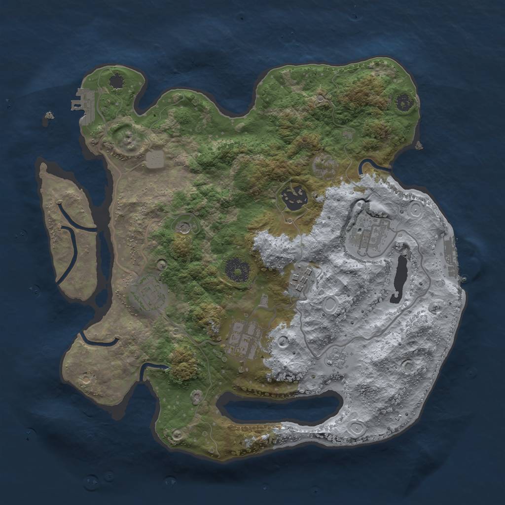 Rust Map: Procedural Map, Size: 3000, Seed: 95379, 14 Monuments