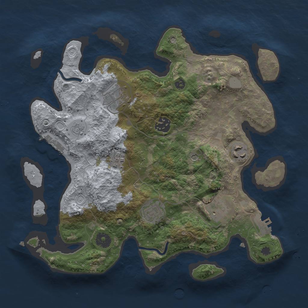 Rust Map: Procedural Map, Size: 3000, Seed: 1234678, 15 Monuments