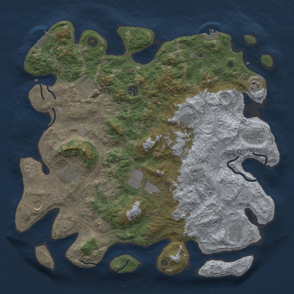 Rust Map: Procedural Map, Size: 4250, Seed: 2029127804, 20 Monuments