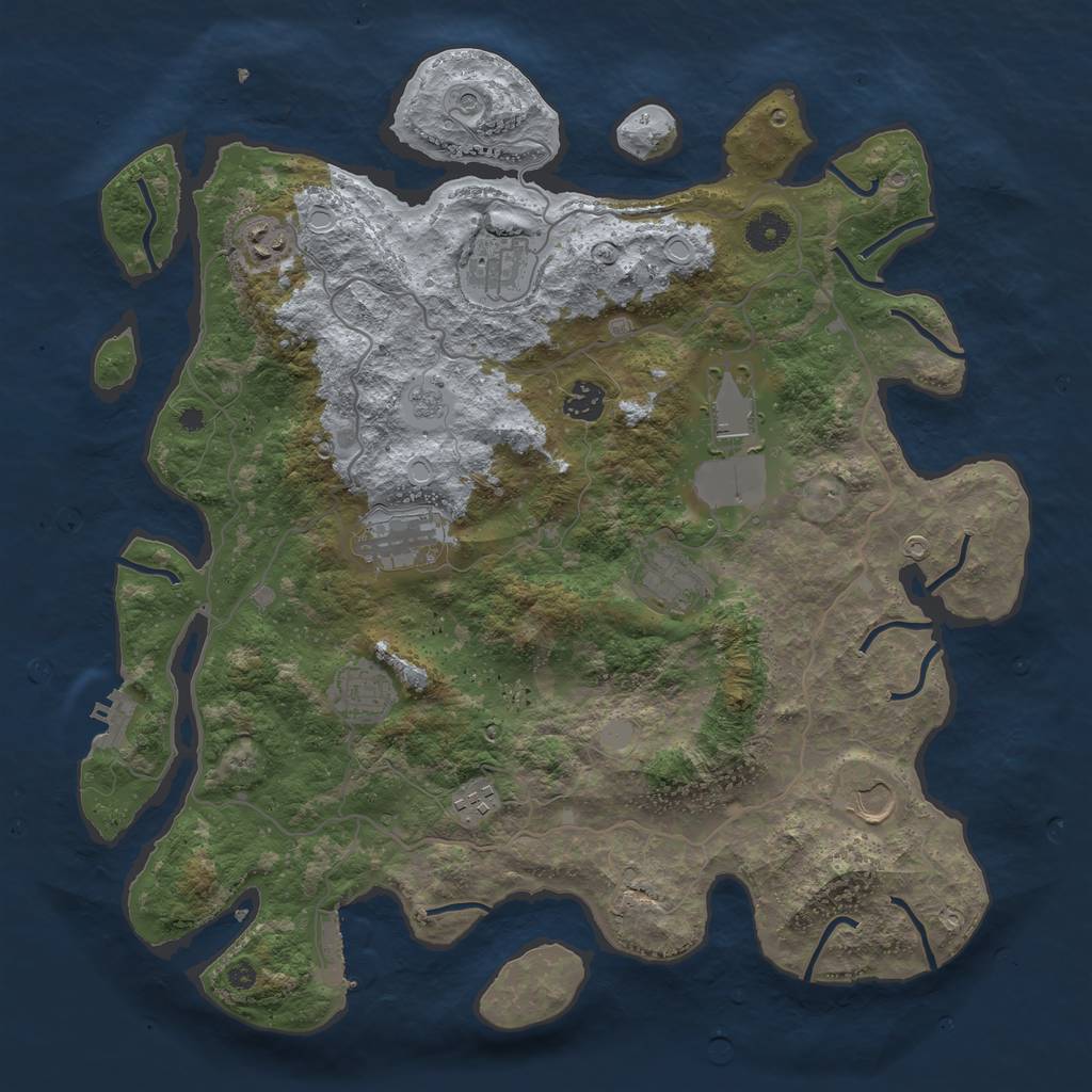 Rust Map: Procedural Map, Size: 4000, Seed: 862310550, 18 Monuments