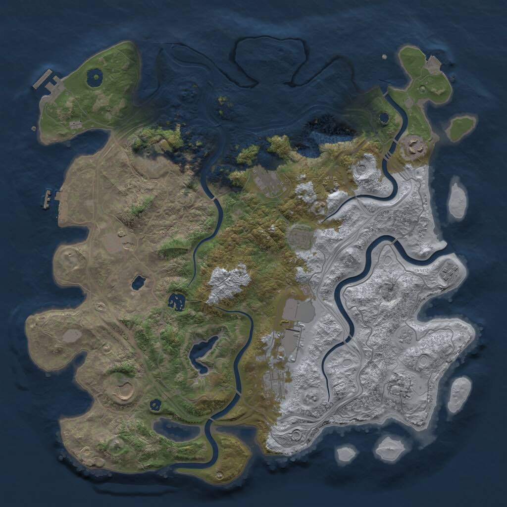 Rust Map: Procedural Map, Size: 4250, Seed: 198810643, 17 Monuments