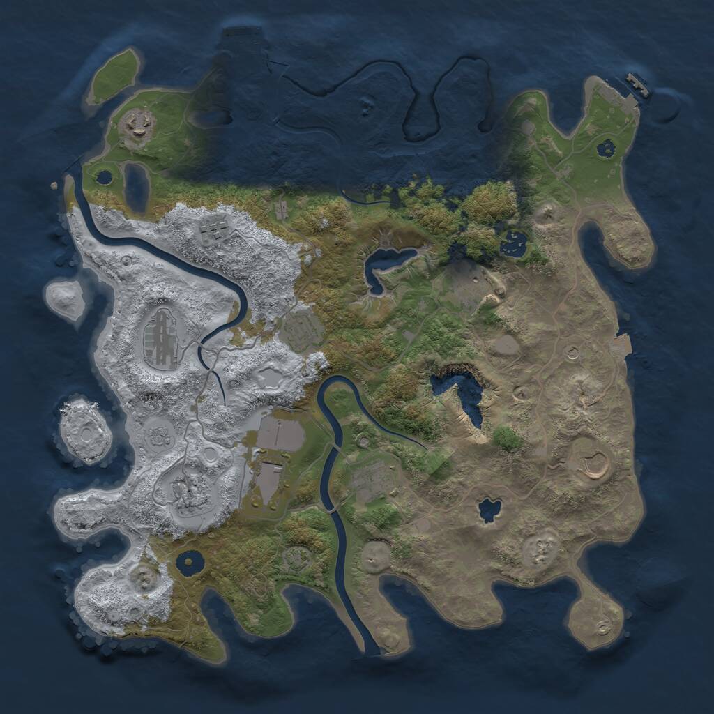 Rust Map: Procedural Map, Size: 4000, Seed: 896900608, 16 Monuments