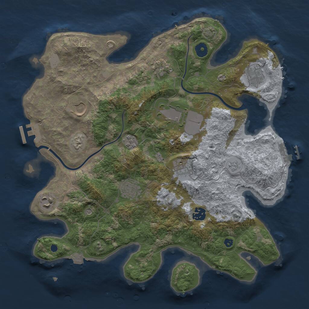 Rust Map: Procedural Map, Size: 3500, Seed: 1925705968, 15 Monuments