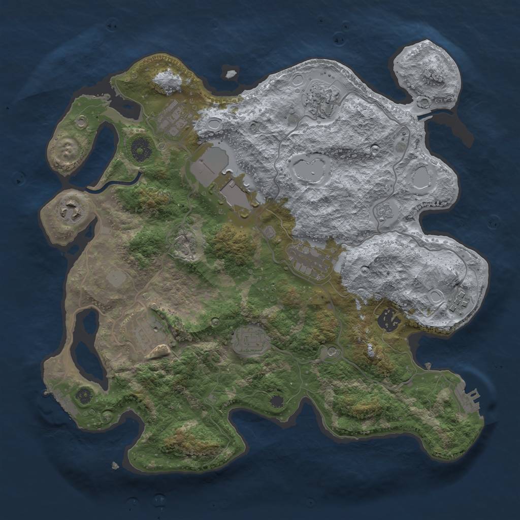 Rust Map: Procedural Map, Size: 3500, Seed: 1873825024, 18 Monuments