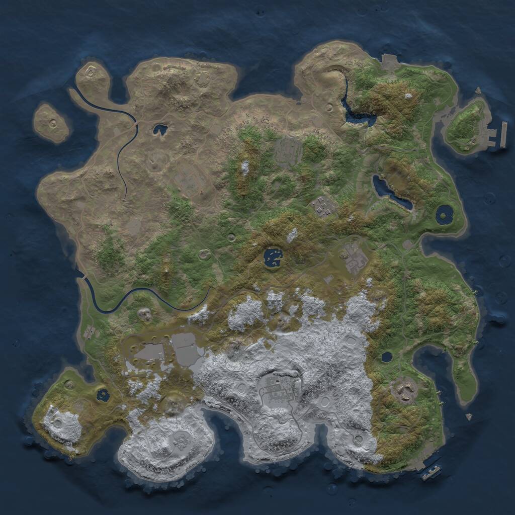 Rust Map: Procedural Map, Size: 4000, Seed: 38954412, 14 Monuments