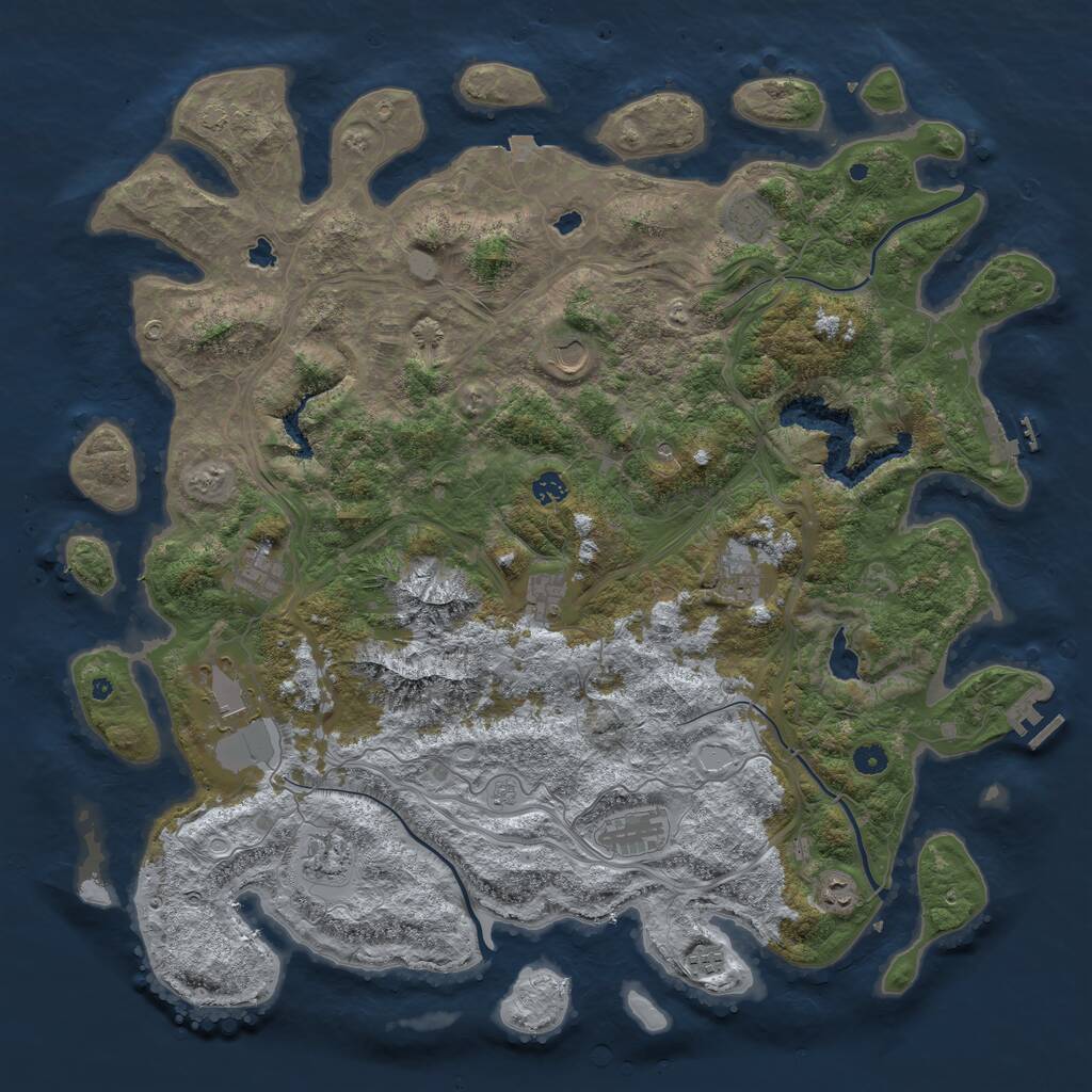 Rust Map: Procedural Map, Size: 5000, Seed: 301407129, 17 Monuments