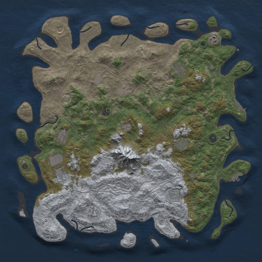 Rust Map: Procedural Map, Size: 5000, Seed: 301407129, 20 Monuments