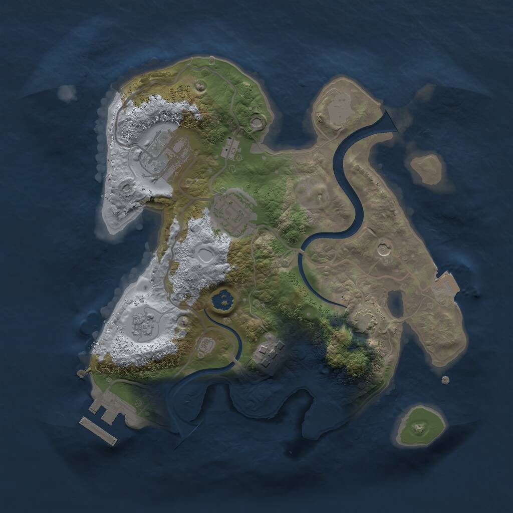 Rust Map: Procedural Map, Size: 2500, Seed: 212590785, 8 Monuments