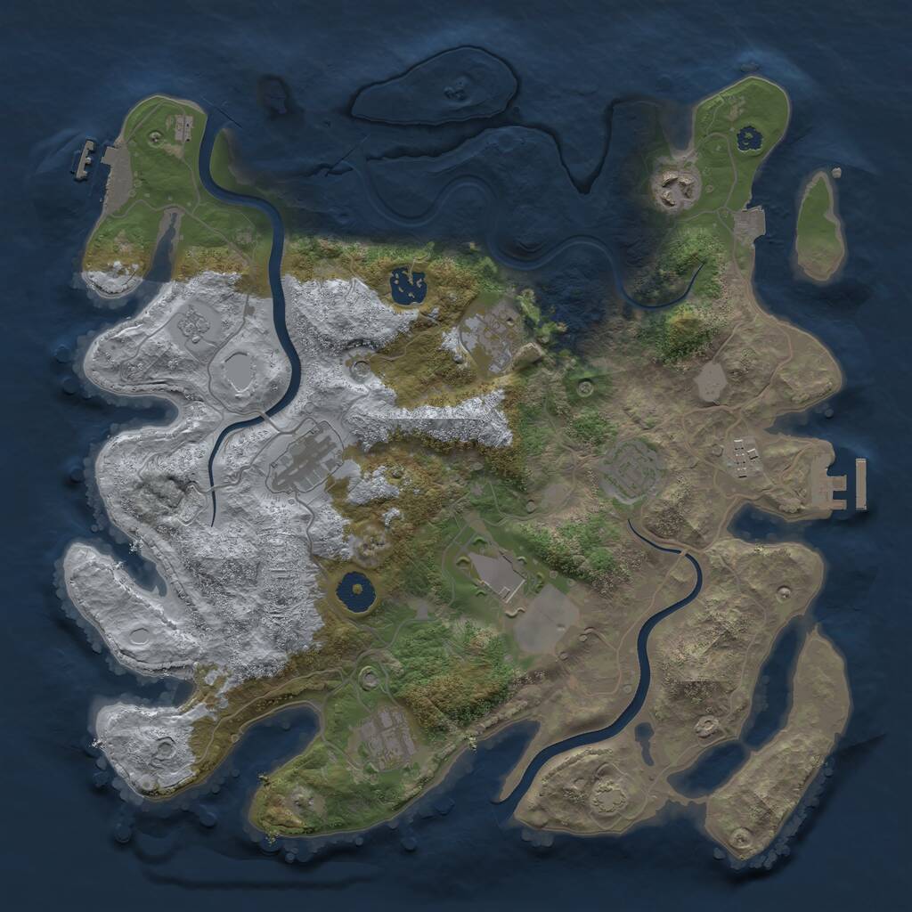 Rust Map: Procedural Map, Size: 3600, Seed: 422017, 14 Monuments