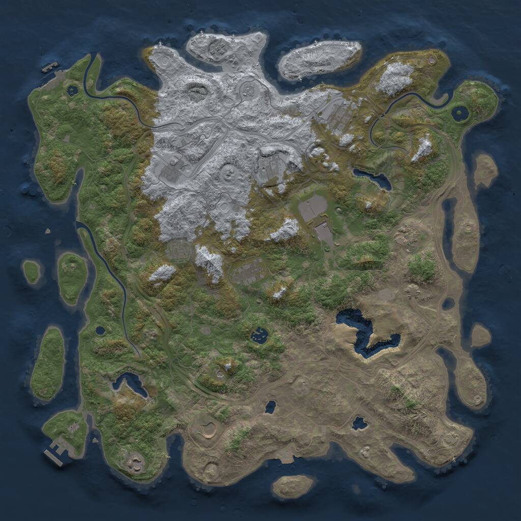 Rust Map: Procedural Map, Size: 4800, Seed: 312708983, 17 Monuments