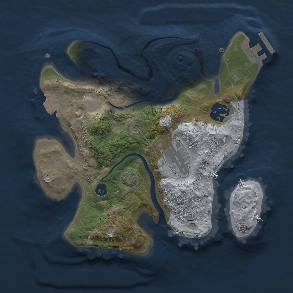 Rust Map: Procedural Map, Size: 2400, Seed: 712372, 6 Monuments